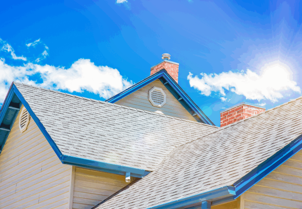  a roof on a sunny day